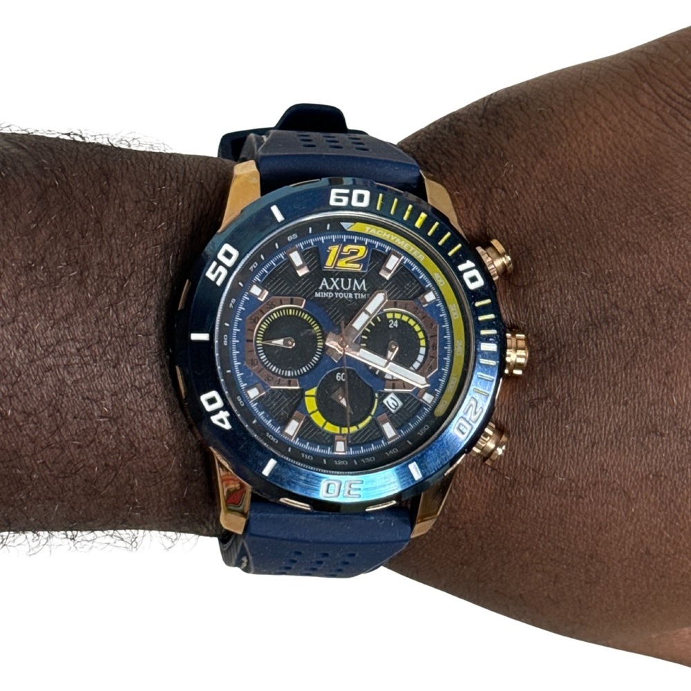 Axum Blue and Gold Chronograph Watch